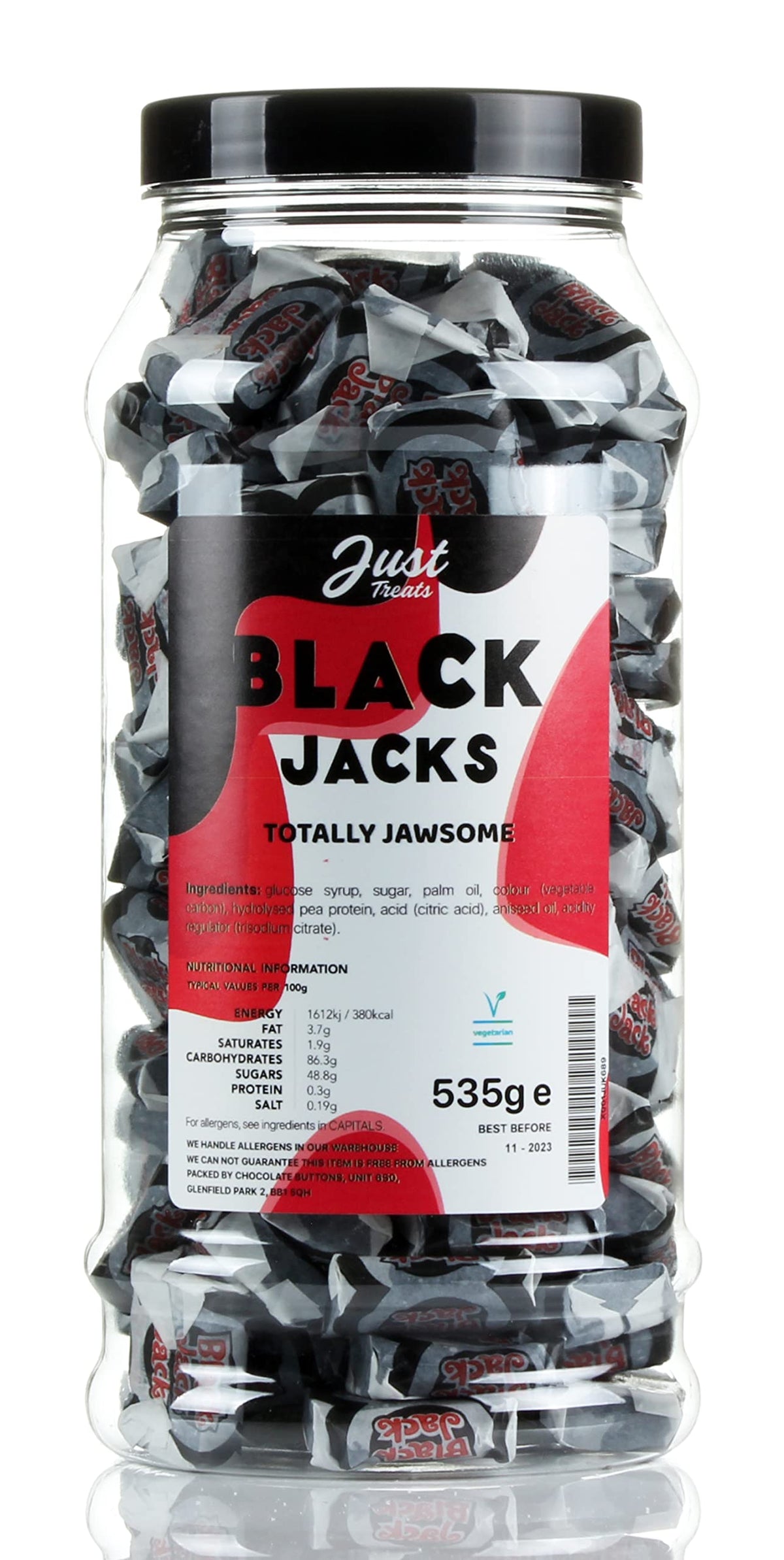 Original Black Jack Chews Gift Jar from the A-Z Retro Sweet Shop Collection