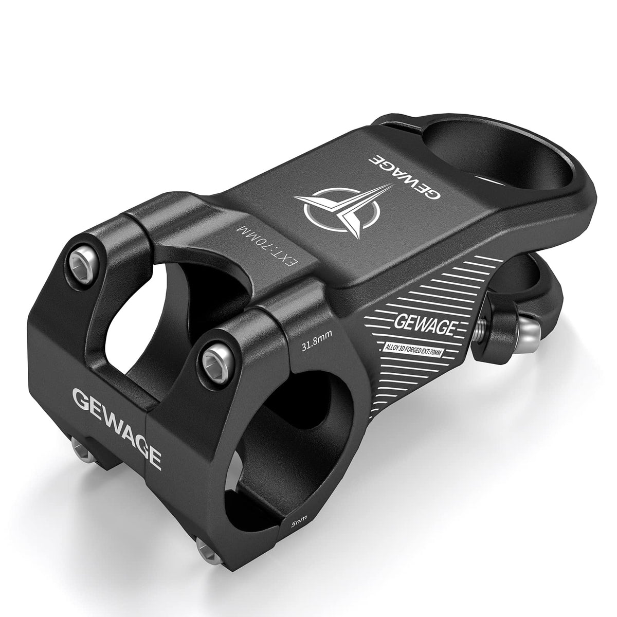 GEWAGE 31.8 Bike Stem Mountain Bike Stem -8 Degree Short Handlebar Stem Drop for Road Bike, Mountain Bike, MTB, BMX (E70)