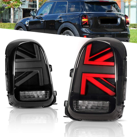Archaic LED Rear Lights Compatible with MINI Countryman Cooper/Coopers Hatchback F60 2017-2020, with Sequential Turn Signal,Animation DRL, Smoked