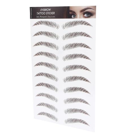 6D Eyebrow Tattoo Sticker Professional Waterproof Eyebrow Transfer Sticker Eyebrow Makeup Tool for Women and Girls (Brown)(BROWN-03)