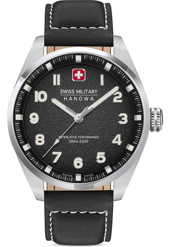 Swiss Military Hanowa Men Analog Quartz Watch with Leather Strap SMWGA0001501