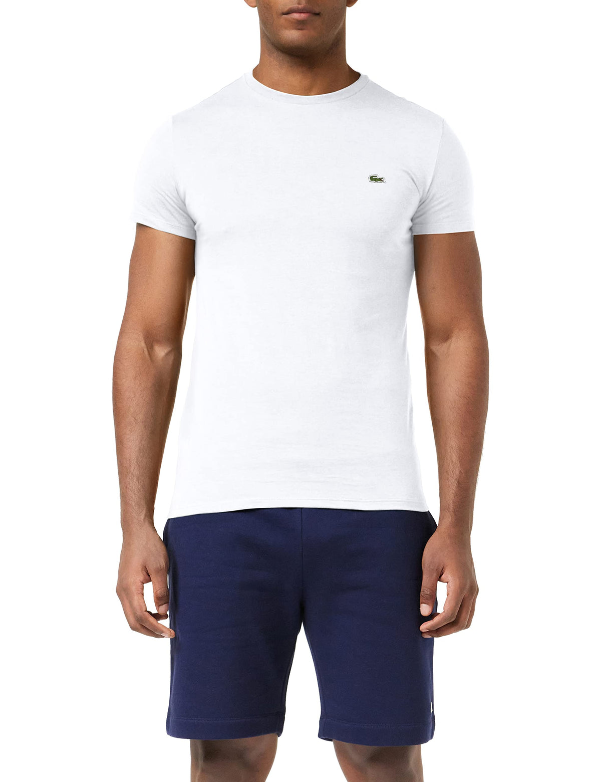 Lacoste Men's Regular Fit White Crew Neck T-Shirt 6