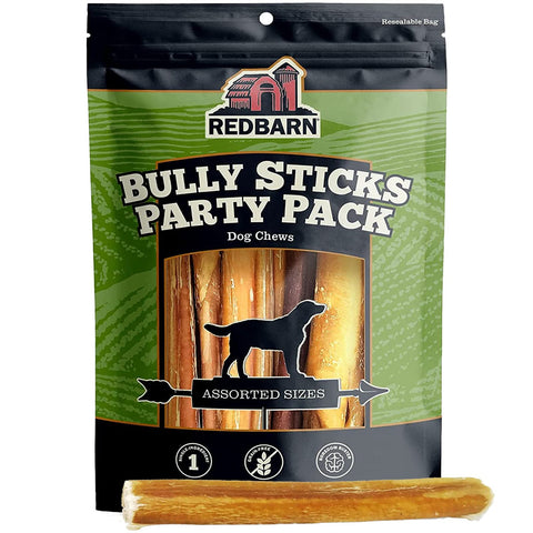Redbarn All Natural 5-8ÃƒÆ’Ã‚Â¢ÃƒÂ¢Ã¢â‚¬Å¡Ã‚Â¬Ãƒâ€šÃ‚Â Bully Sticks for Small & Large Dogs - Healthy Long Lasting Chews Variety Party Pack - 100% Beef Single Ingredient Low Odor Rawhide Free Dental Treats Made in USA - 8 oz Bag