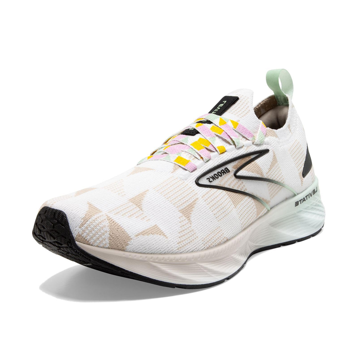 Brooks MenÃ¢â‚¬â„¢s Levitate Stealthfit 6 Neutral Running Shoe - White/Silver Lining/Green - 10 Medium