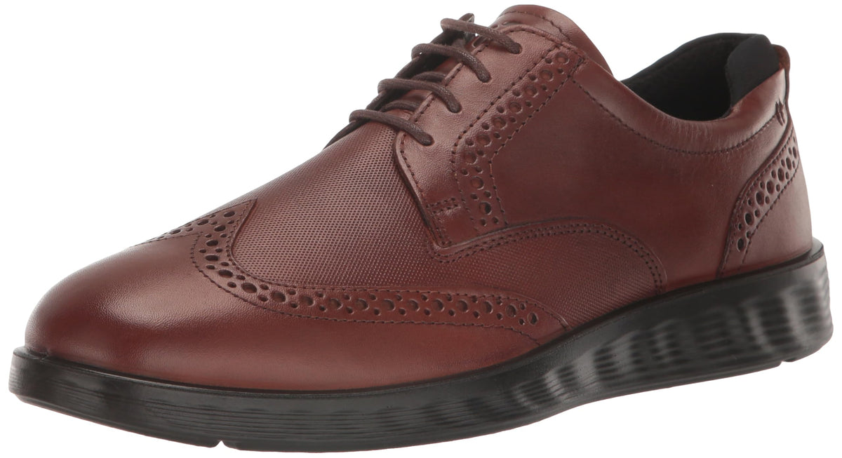 ECCO Men's S LITE Hybrid Brogue Oxford, Cognac/Black Sole, 9-9.5