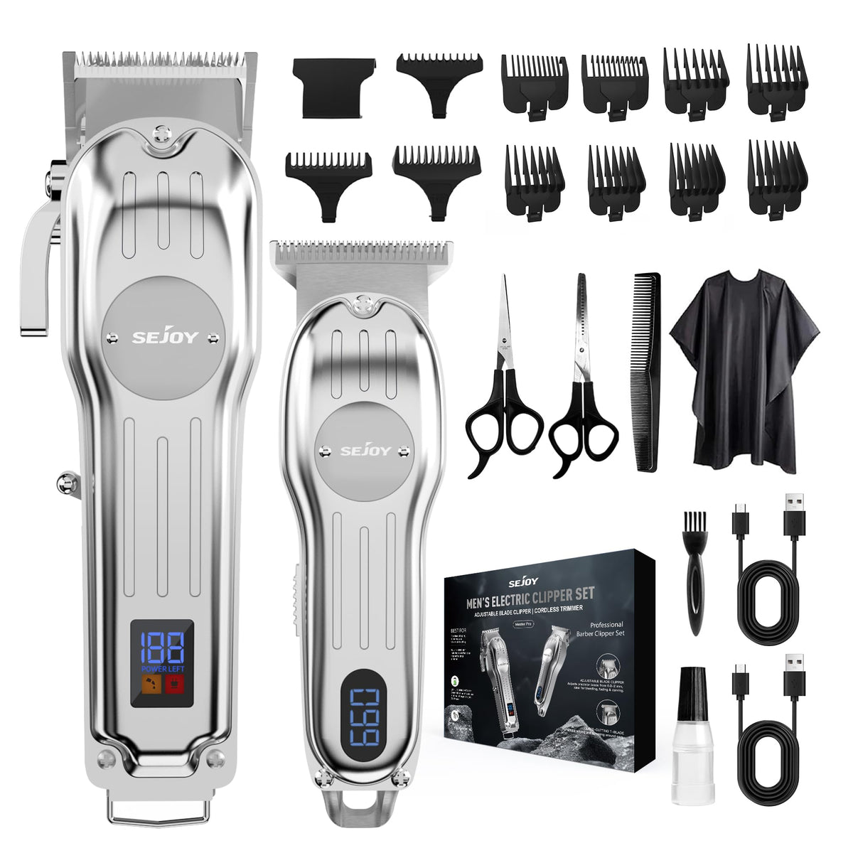 Professional Mens Clippers and Grooming Set Beard Trimmer Baber Hair Clippers Mens Cordless Hair Clippers Hair Cutting Kit for Household Barber Kit