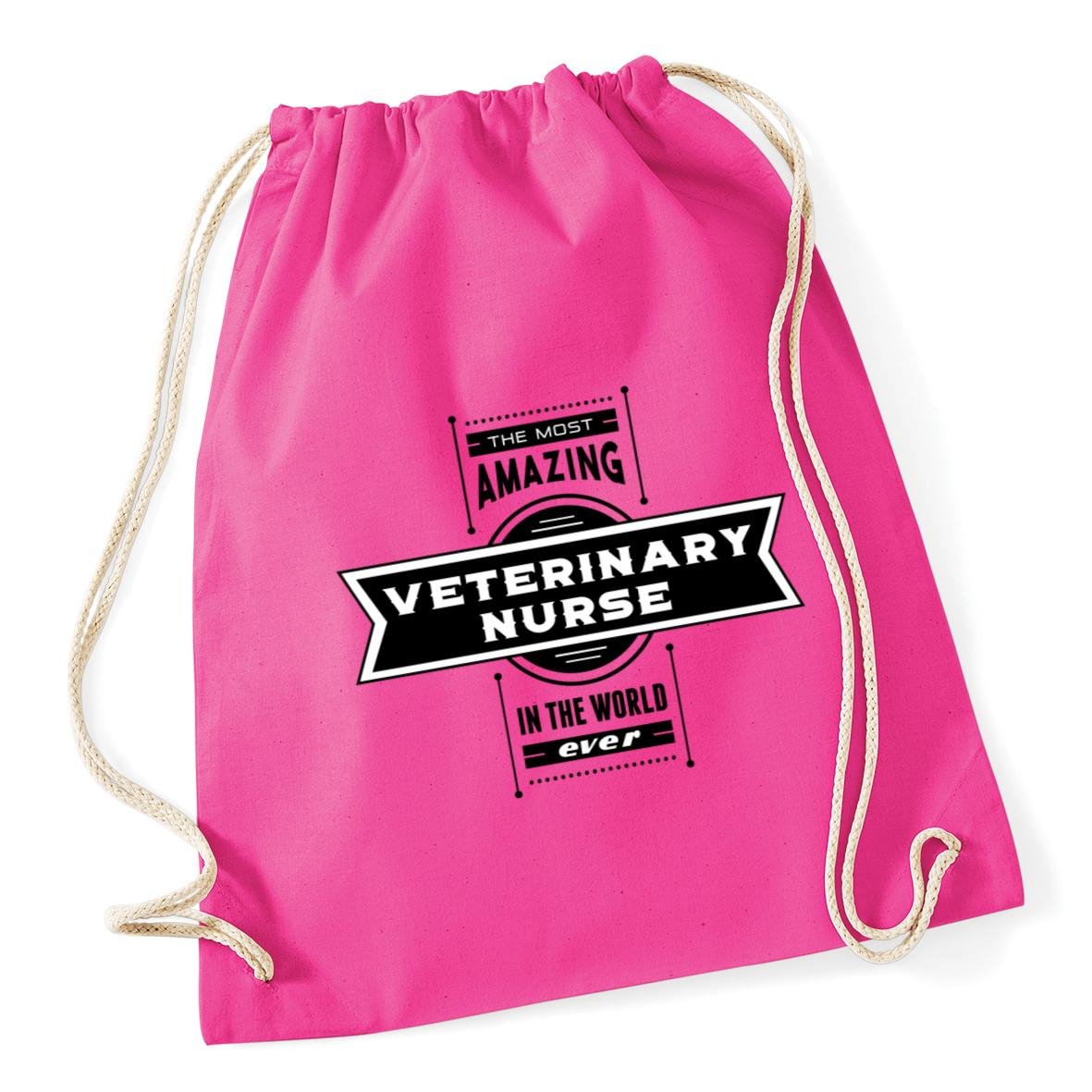 HippoWarehouse Most Amazing Veterinary Nurse Drawstring Cotton School Gym Kid Bag Sack 37cm x 46cm, 12 litres