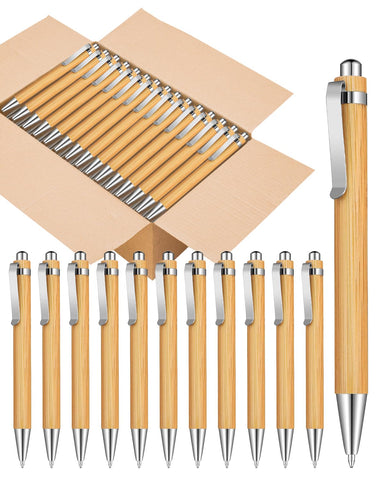 lyforx Bamboo Pens Bulk Wooden Bamboo Pens Engraving Wooden Ballpoint Pen Customizable Gift Pen Bulk 50pcs