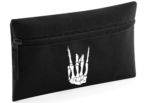 HippoWarehouse Skeleton Hand Printed Pencil Case Desk Organiser College School University 21x14cm 0.5 litres