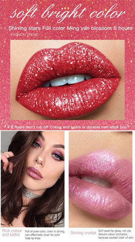 Easilydays Halloween Diamond Shiny Matte Lipstick, Gothic Glitter Liquid Lip Gloss, Sparkling High Pigment Waterproof Long Lasting Lipsticks, Bold Shimmer Lip Glaze Lips for Masquerade, Cosplay, Halloween Makeup (#13)