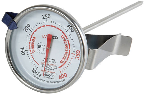 Winco 2-Inch Dial Deep Fry/Candy Thermometer with 5-Inch Probe