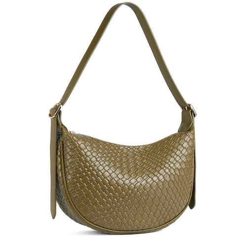 BOSTANTEN Purses for Women Small Crossbody Bags Crescent Shoulder Bag Hobo Handbag with Adjustable Strap, Olive Green
