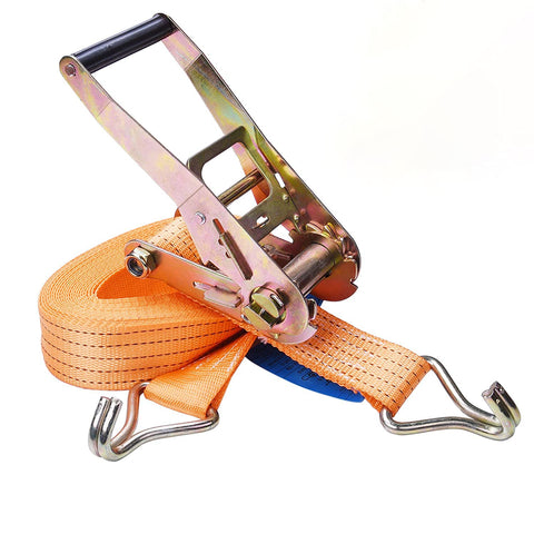 Manduka RX1050 Tie Down Ratchet Straps with J-Hook 32FT ?1.7inch 2000kg Lashing Capacity 4000kg Breaking Strain, Lashing Strap for Lawn Equipment, Moving Appliances, Motorcycle,Orange