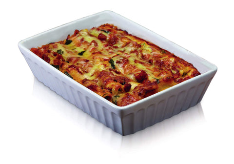 KitchenCraft World of Flavours Lasagne Dish, Cannelloni and Pasta Bakes, Stoneware, 33 x 23 cm, White