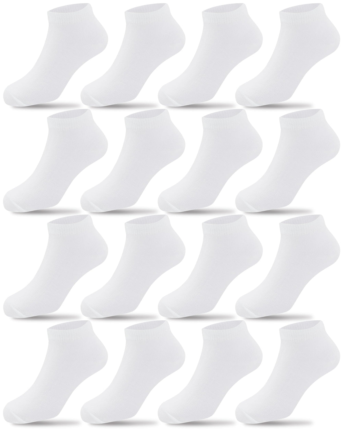 Duufin 16 Pairs Kids Ankle Socks Boys Girls Kids White Ankle Socks 4-6 Years Toddler Low Cut Half Cushion Kids Ankle Socks, 4-6X