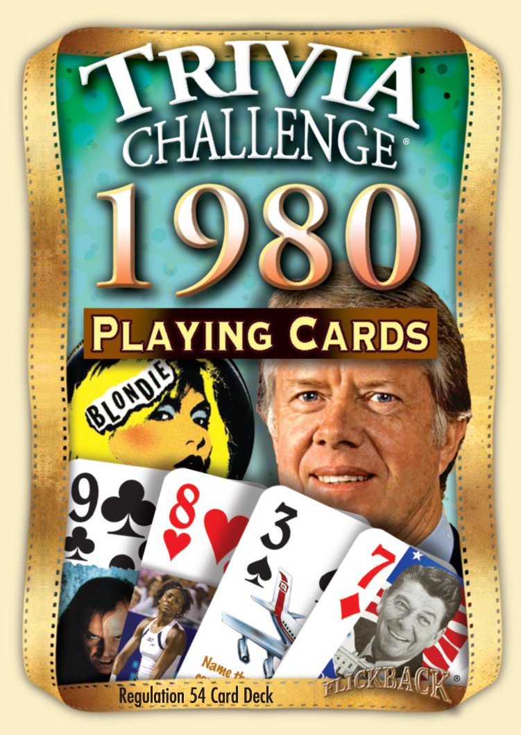 Flickback 1980 Trivia Playing Cards for Birthday or Anniversary
