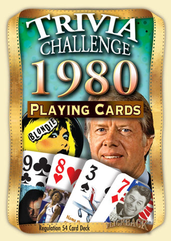 Flickback 1980 Trivia Playing Cards for Birthday or Anniversary