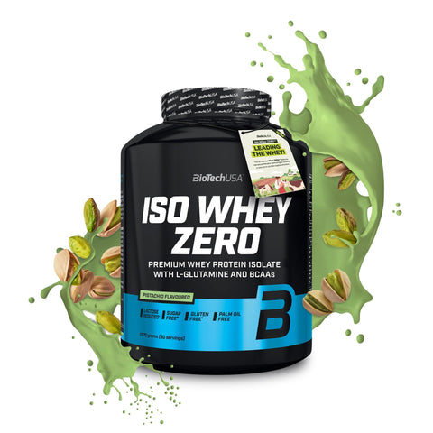 BioTechUSA Iso Whey Zero | Premium Whey Protein Isolate | Grass-Fed | Enzyme-Free | Sugar- and Gluten-Free, 2.27 kg, Pistachio
