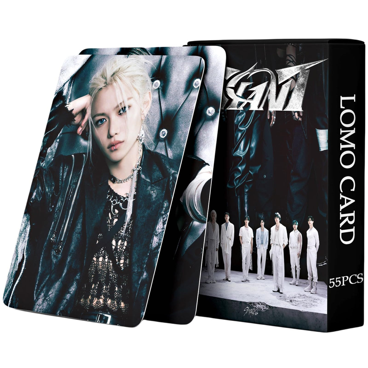 PYAJUU Stray Kids Photocards K-pop Stray Kids Giant Album Photocards 55PCS StrayKids ATE Album Photo Cards Straykids Merch Boys and Girls Cards