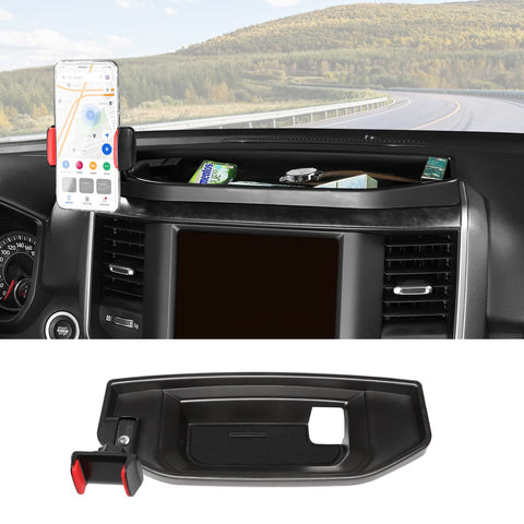 RT-TCZ Dash Mount Holder Cell Phone Holder with Storage Box Kit Bracket Center Console Interior Accessories for Dodge RAM 2018-2023,for 8.4-inch Screen