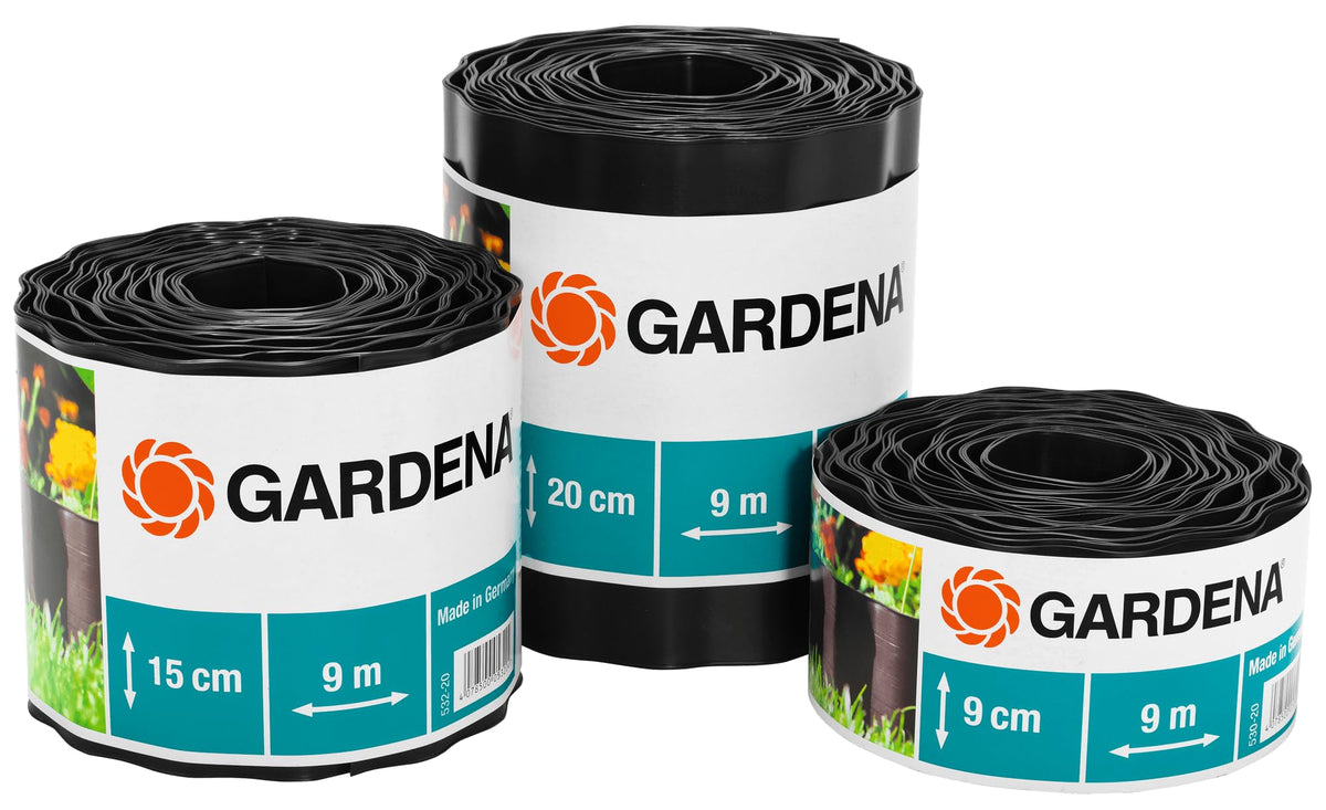 Gardena bed enclosure 9 cm high: ideal bed restriction, also for lawnants, 9 m, against root output, plastic, brown (530-20)