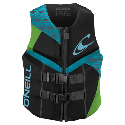 O'Neill Women's Reactor USCG Life Vest Black/Dayglo/Turquoise, 12â€¦