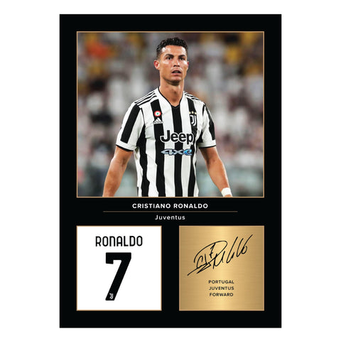 Icons Wall Art Cristiano Ronaldo Juventus Signed A4 Printed Photo Picture Display Gift For Juventus Fans Digitally Reproduced Signature Unframed