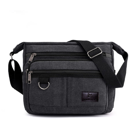 Crossbody Messenger Bag for iPad Pro 12.9 inches, Rfid Shoulder Purse w/Water Bottle Holders, 13 inch Laptop Briefcase, Built-in Wallet, Black