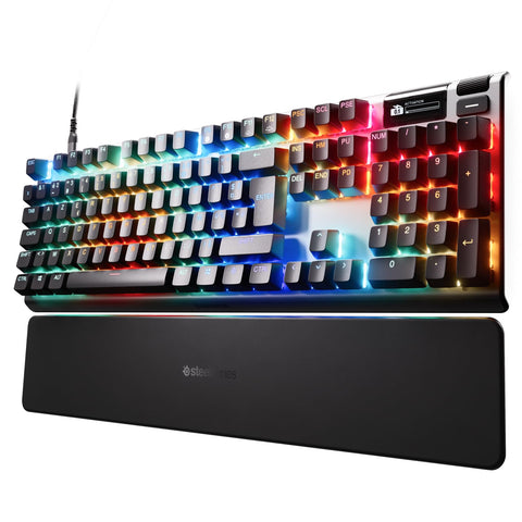 SteelSeries Apex Pro Gen 3 Gaming Keyboard - OmniPoint 3.0 HyperMagnetic Switches - Adjustable Actuation - Rapid Trigger - Game-Ready Presets - Rapid Tap/SOCD - OLED - RGB - USB-C - French AZERTY