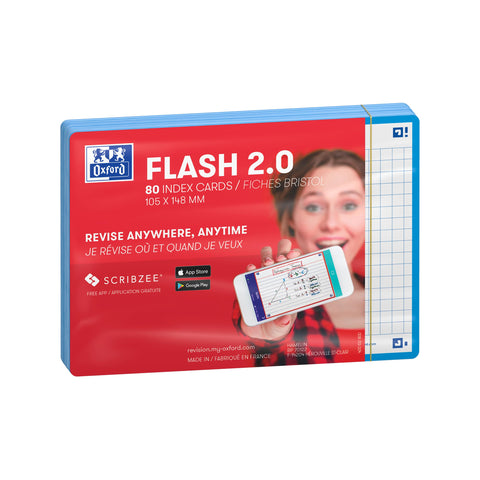 Flash Cards, Squared with Turquoise Frame, A6, Pack of 80