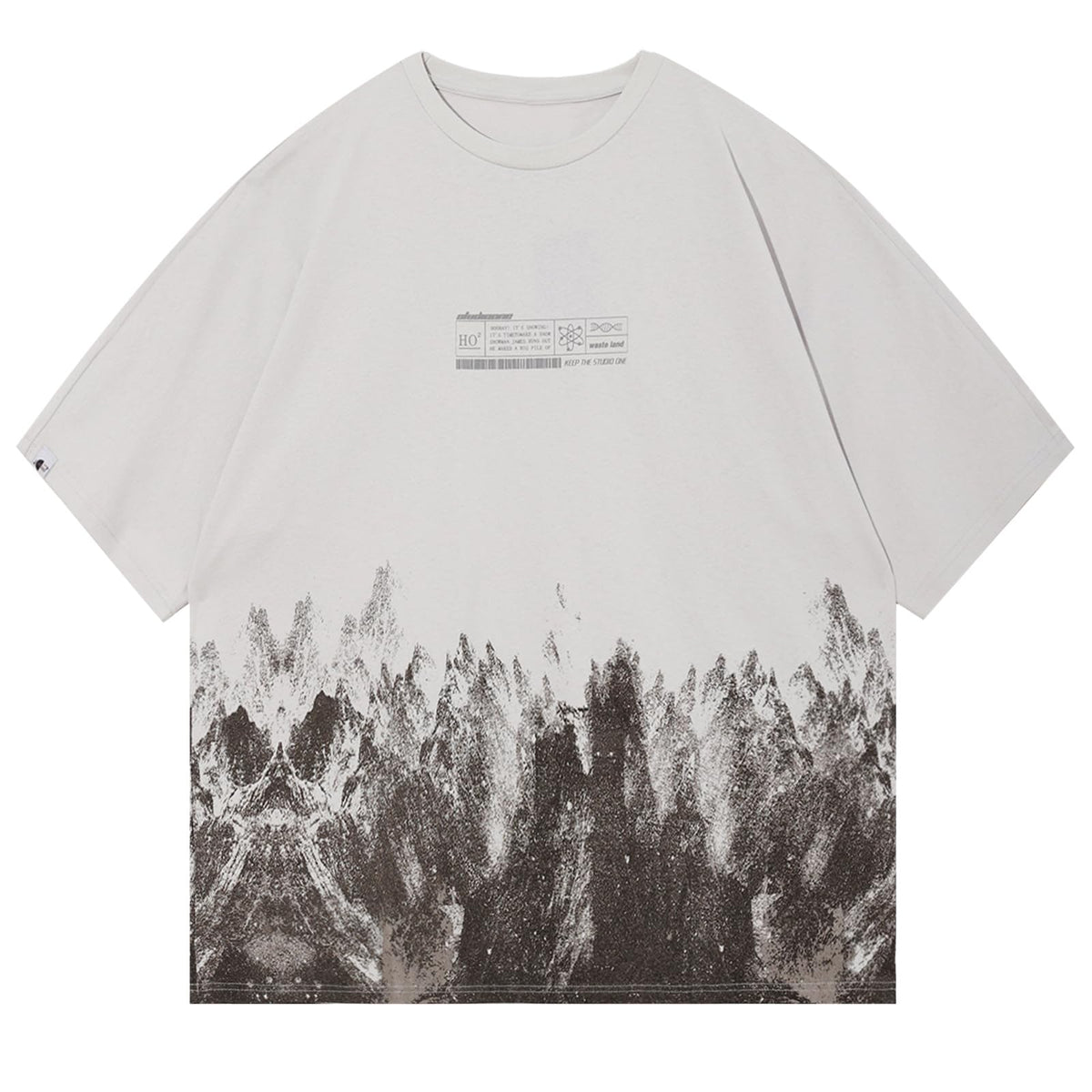 Vamtac Mens Oversized Graphic Tees Y2k Snow Mountain Graffiti Short Sleeve Shirts Streetwear Summer Tshirt Unisex Grey