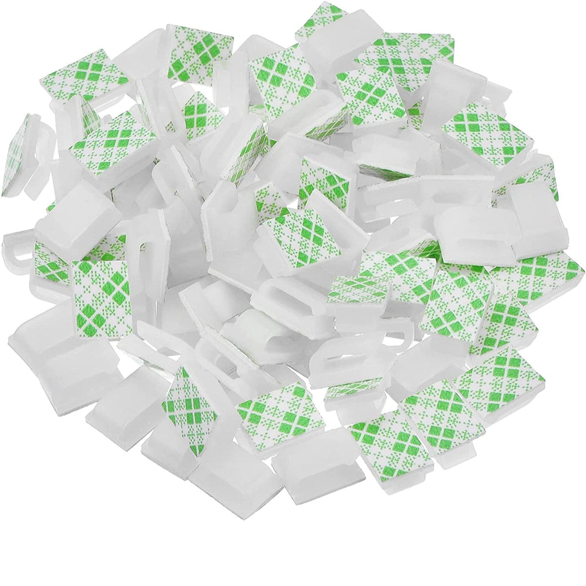 100 x Adhesive Cable Clips Wire Management Cable Ties Wire Cord Holder White