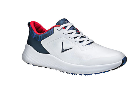 Callaway Men's Golf Shoe, White Navy Red, 14