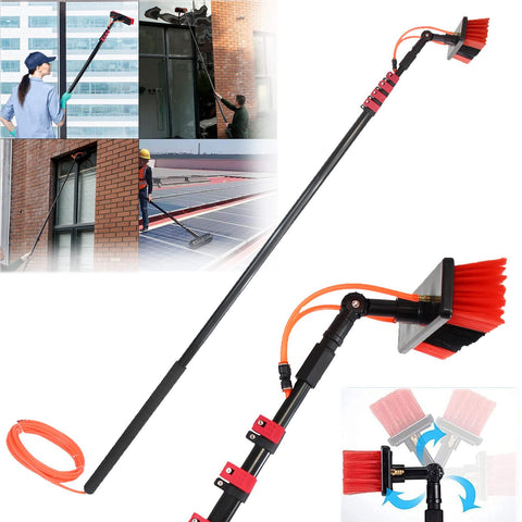 wzfdm Water Fed Pole,Outdoor Window Cleaner Brush Solar Panel Cleaning Tool Washing Tool tall Window Glass Cleaning Poles Telescopic Water fed Brush Window Washer Wand,36FT/10.8M