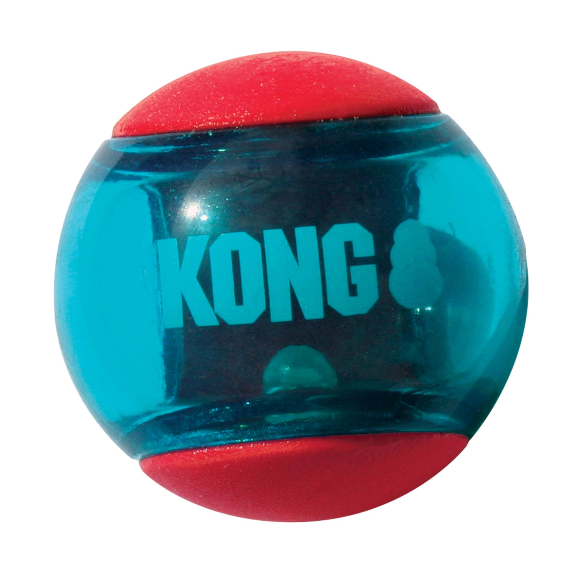 KONG - Squeezz Action Ball Red - Multi Textured Squeaker Interactive Fetch Toy - For Medium Dogs