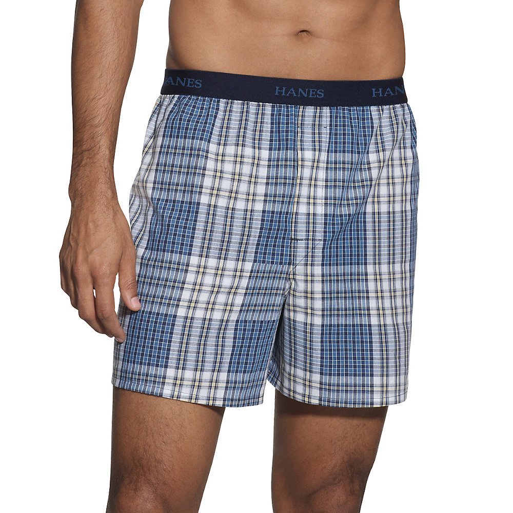 Hanes Ultimate Men's 5-Pack Ultimate Yarn Dye Exposed Waistband Boxer, Assorted, X-Large