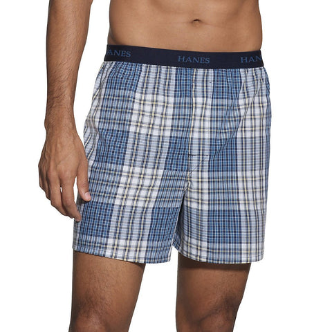 Hanes Ultimate Men's 5-Pack Ultimate Yarn Dye Exposed Waistband Boxer, Assorted, X-Large