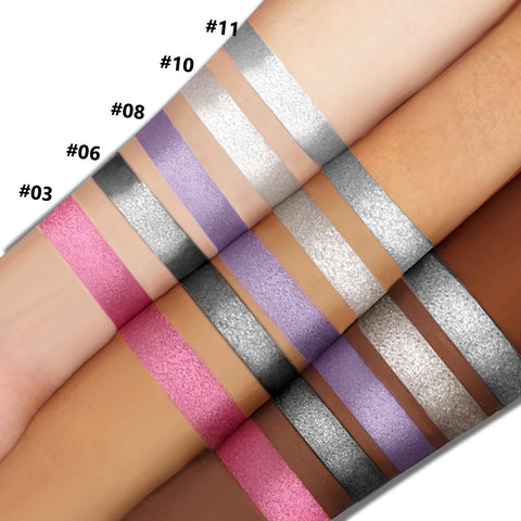 Boobeen Glitter Eyeshadow Crayon Pencil, Metallic Shimmer Eyeliner Eyeshadow Stick, Long Lasting Highlighter Pencil for Eye Contour, Highly Pigmented