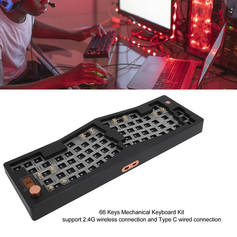 VBESTLIFE 65% Mechanical Keyboard Kit, Bluetooth 5.0 2.4G Type C 3 Modes Keyboard Ergonomic Hot Swappable Custom Gaming Keyboard, PCB Gasket Gaming Keyboard DIY Kit