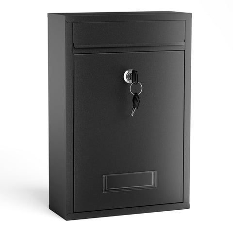 Design Mailbox V11 Black Letterbox Postbox Pillar Letter Mail Post Box