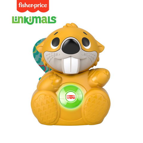 Fisher-Price Linkimals BoppinÃƒÂ¢Ã¢â€šÂ¬Ã¢â€žÂ¢ Beaver - UK English Edition, Light-up Musical Activity Toy for Baby, GXD79