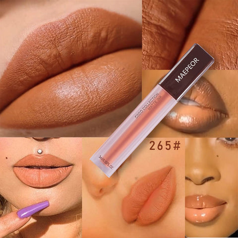 MAEPEOR Matte Liquid Lipstick Set 5 Colors High-pigmented Smooth Creamy Lipstick Long-lasting Non-Stick Cup Not Fade Lip Combo Set for All Skin