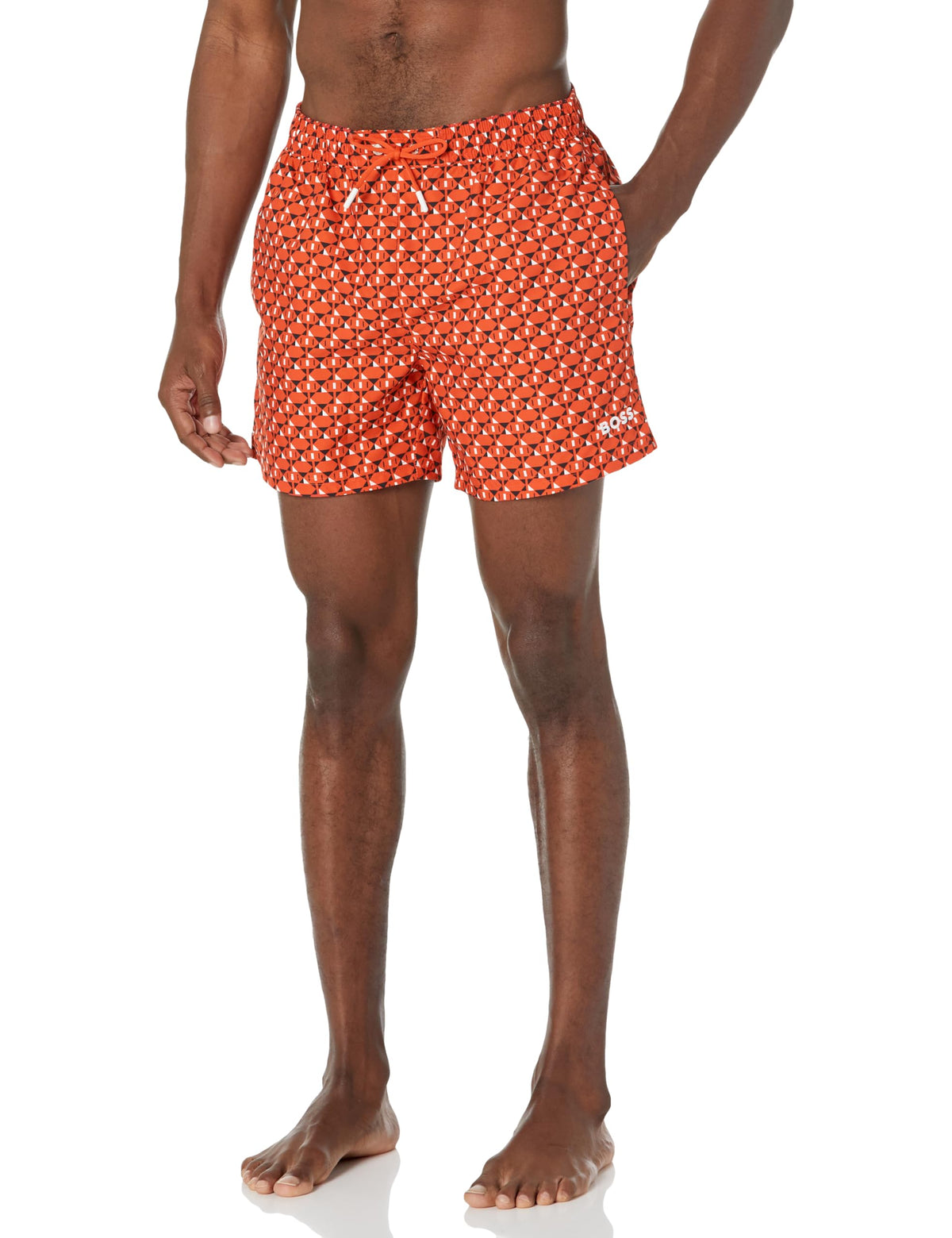 BOSS Vibe Geometric Mini Patter Swim Trunks