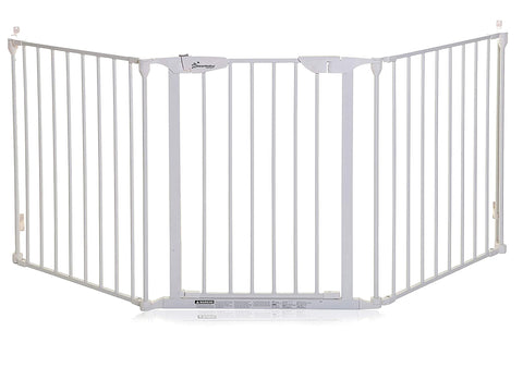 Dreambaby Newport 3-Panel Adapta Child Safety Gate - Fits Opening from 85.5-200cm wide. 74cm Tall - Swings Open from both Direction - White - Model F2022BB