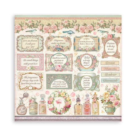 Scrapbooking Pad 10 Sheets CM 30.5 x 30.5 (12 x 12 Inches) - Rose Perfum