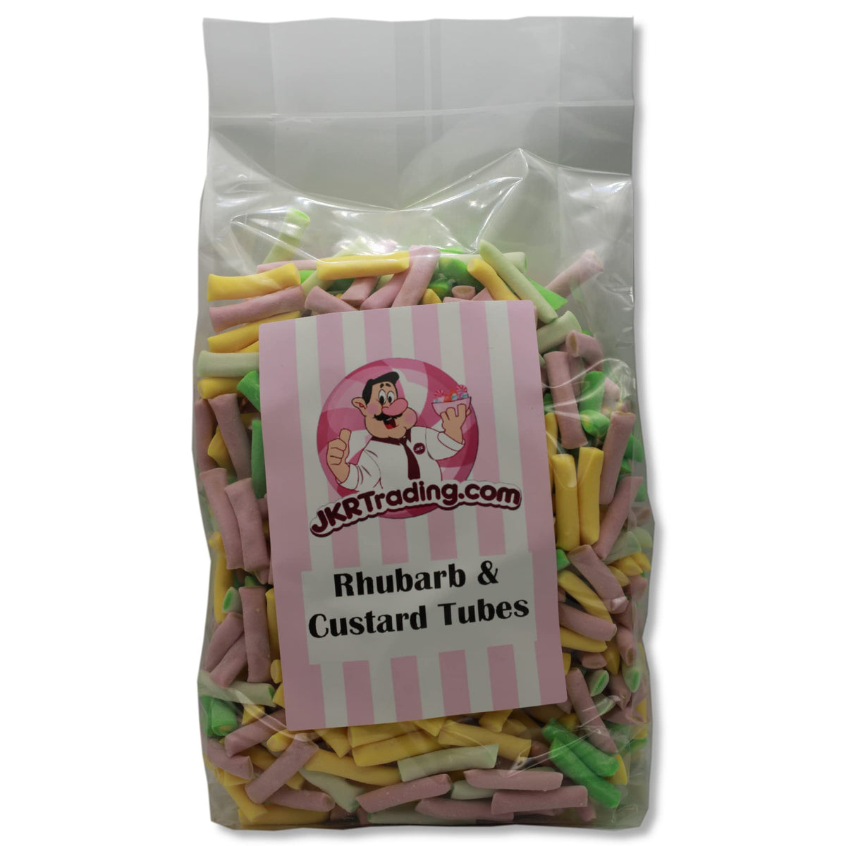 Rhubarb and Custard Tubes 1Kg Value Bag Multi-Coloured Fruit Flavoured Pencils