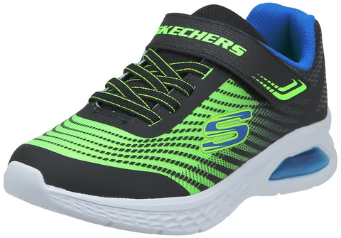 Skechers Boy's Microspec Max Ii Sneaker, Black/Blue/Lime, 6 Toddler