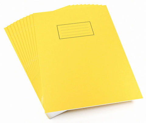 Silvine Exercise Book Ruled with Margin A4 Yellow (Pack of 10)