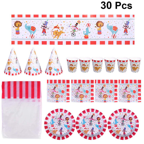 NUOBESTY 30PCS circus table decorations circus birthday decorations birthday party supplies party tableware supplies circus party decorations circus party supplies dining table party hat