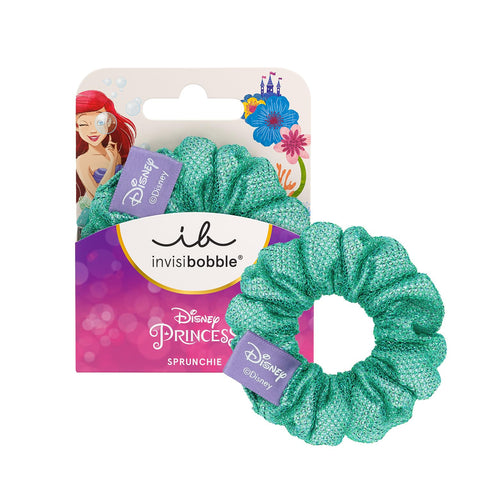Invisibobble KIDS Disney Ariel Scrunchie - Green Glitter - Set of 1 | Exclusive Kids Scrunchies | Exclusive Kids Scrunchies